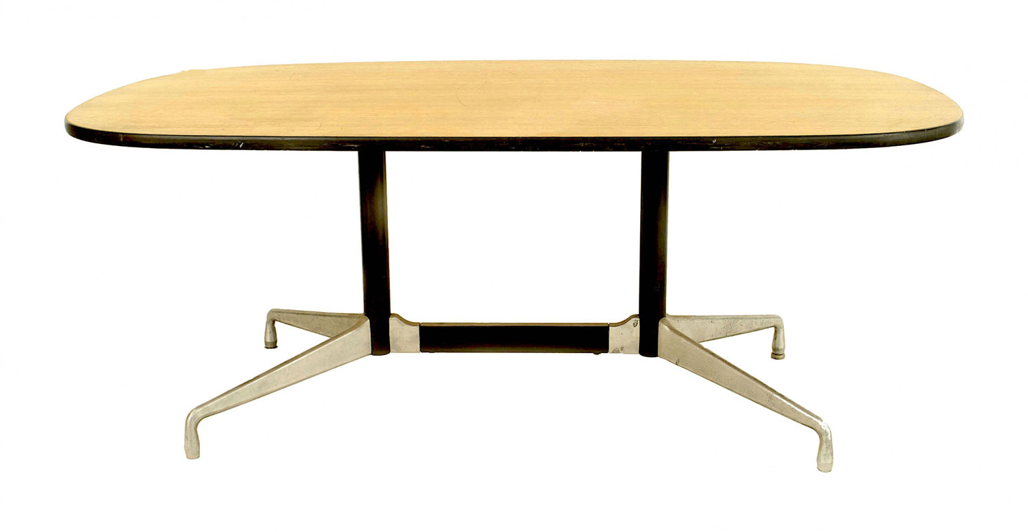 American post war wood veneer conference table 1