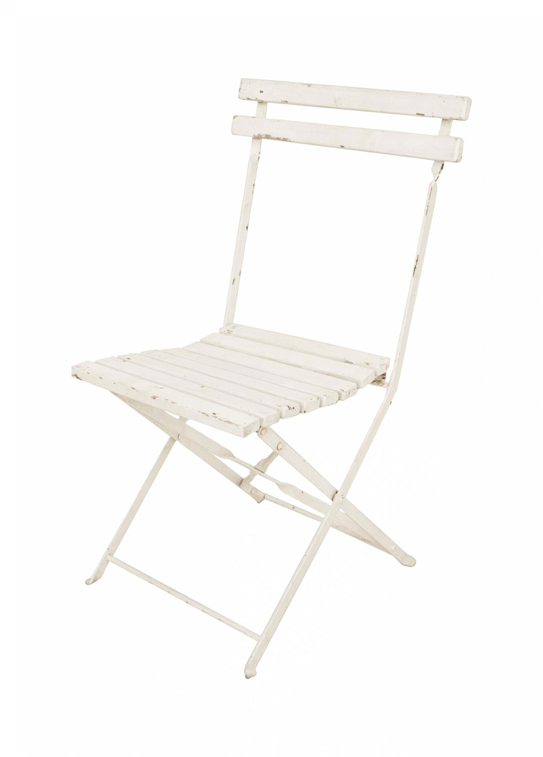 Outdoor white painted folding side chairs 1