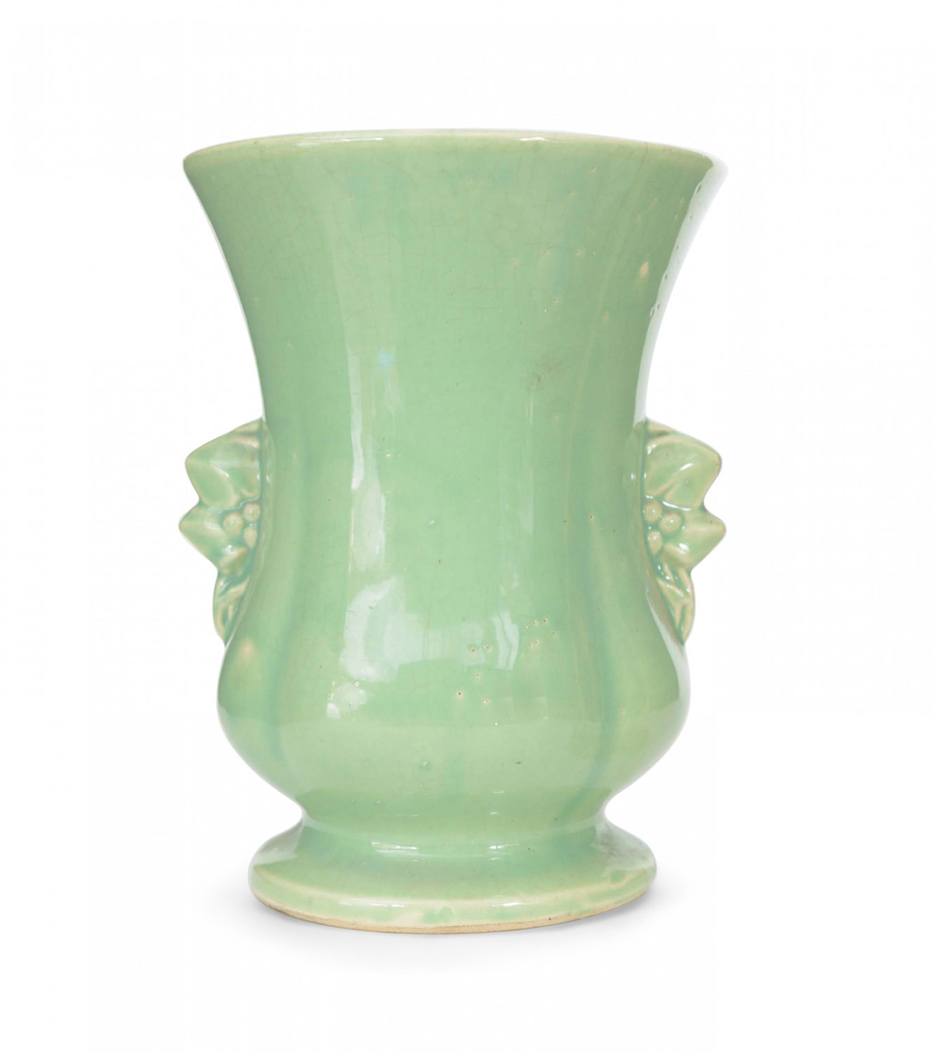 Art deco light green glazed ceramic vase 1