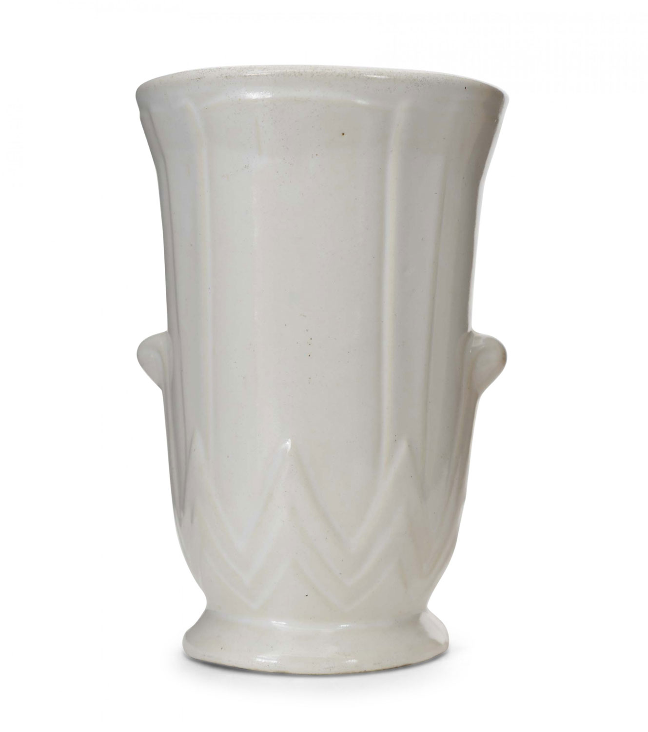 Art deco style vintage white ceramic urn