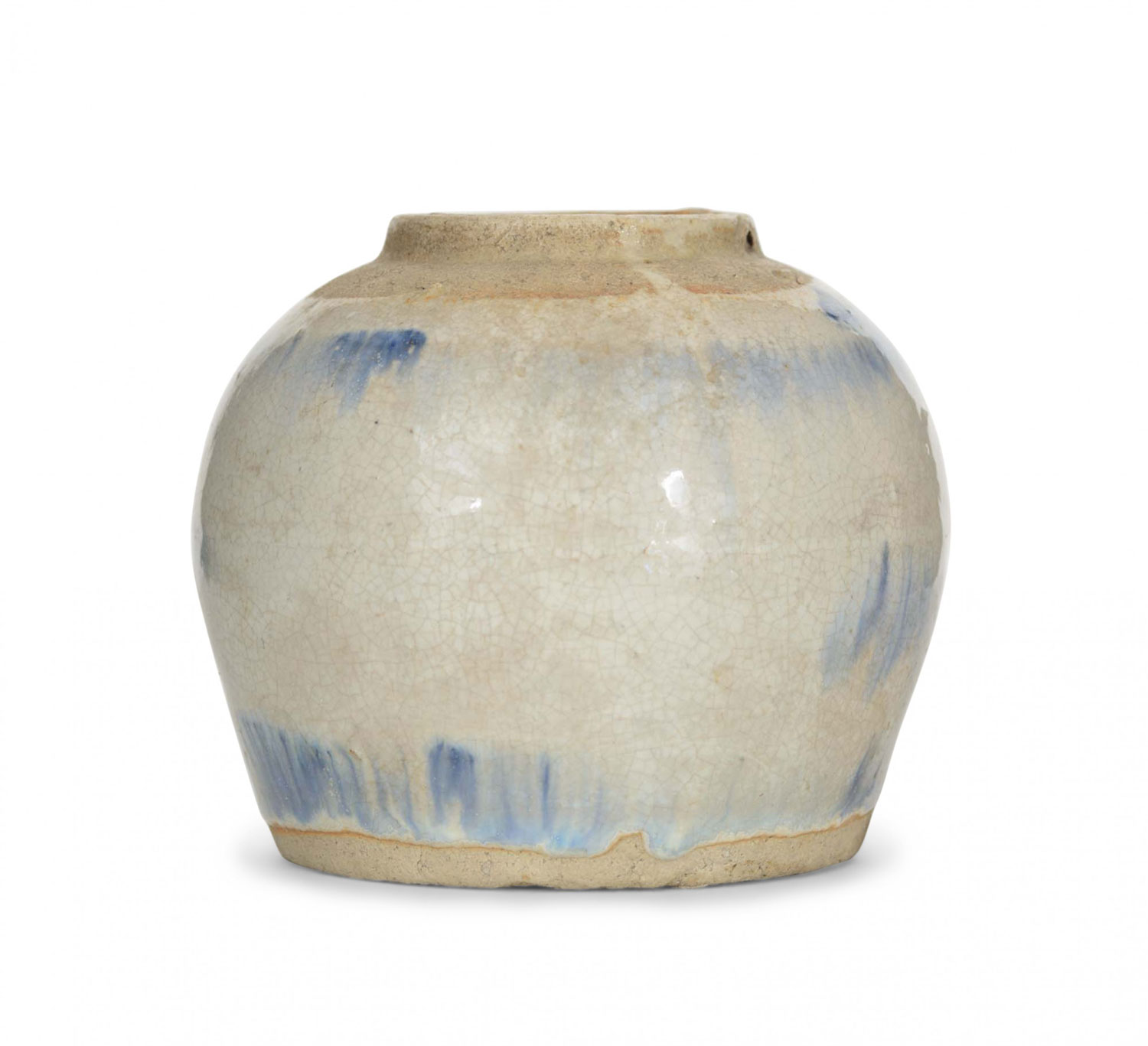 White and blue glazed ceramic vase 1