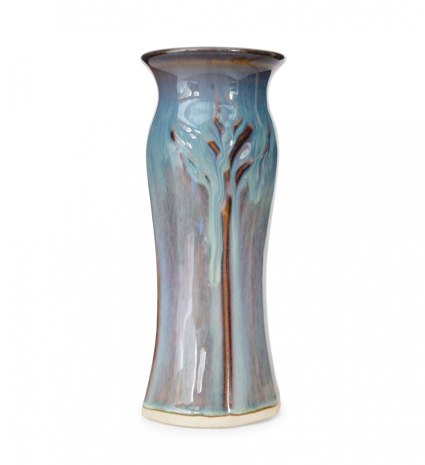 Gray and blue glazed ceramic vase 1