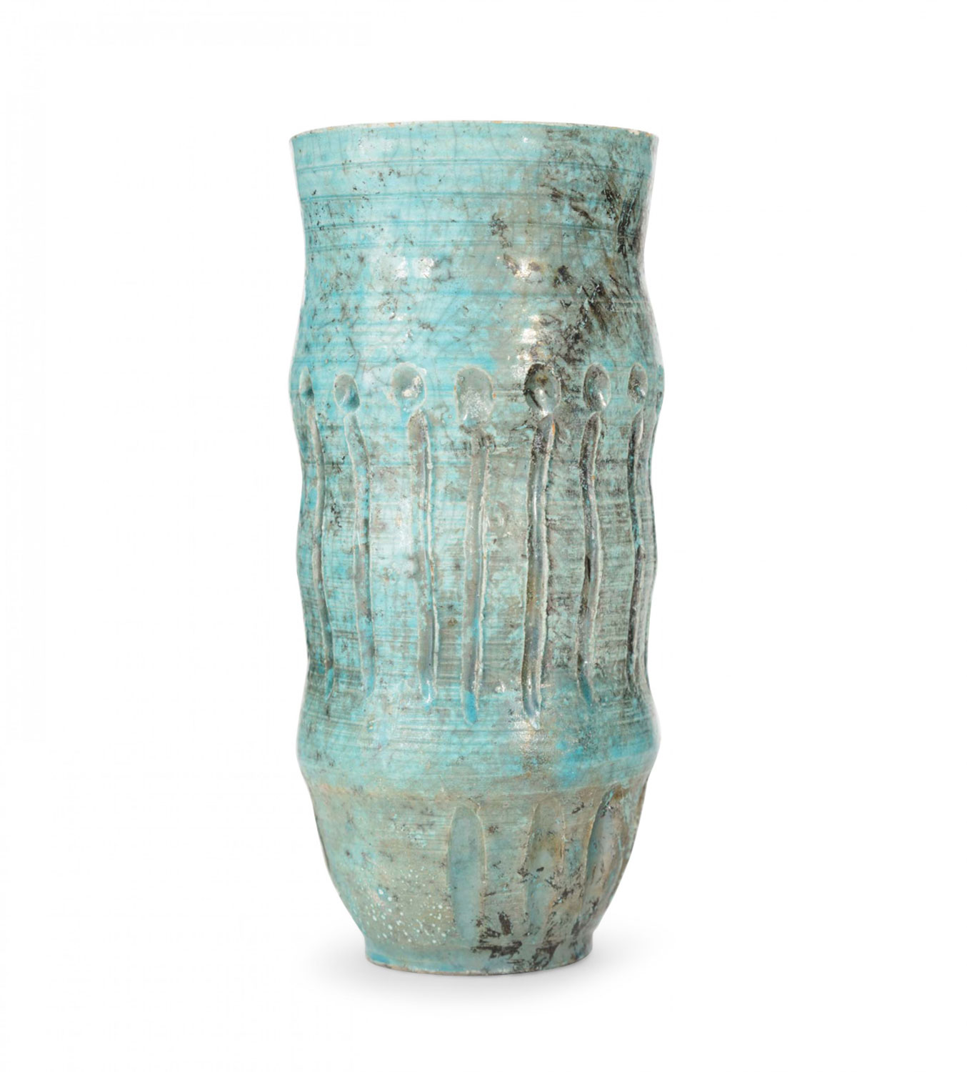 Turquoise and gray ceramic vase 1