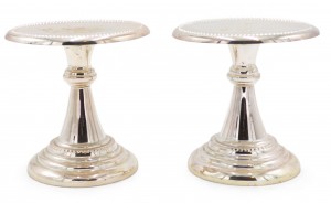 Vintage silver metal candlesticks