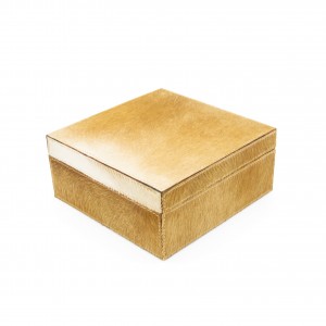 Square brown leather box