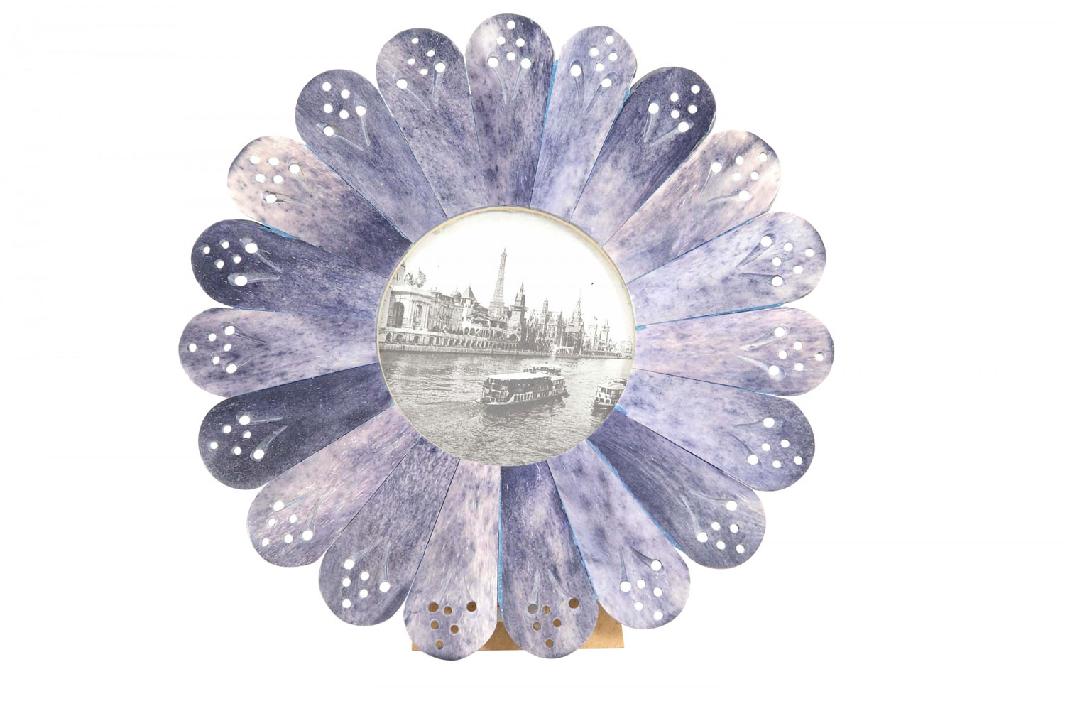 Mid century blue plastic picture frame