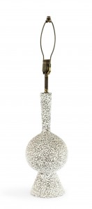 American mid century white porcelain table lamp