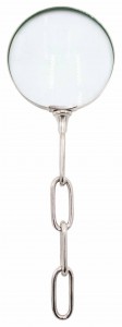 Mid century chrome chain magnifying glass
