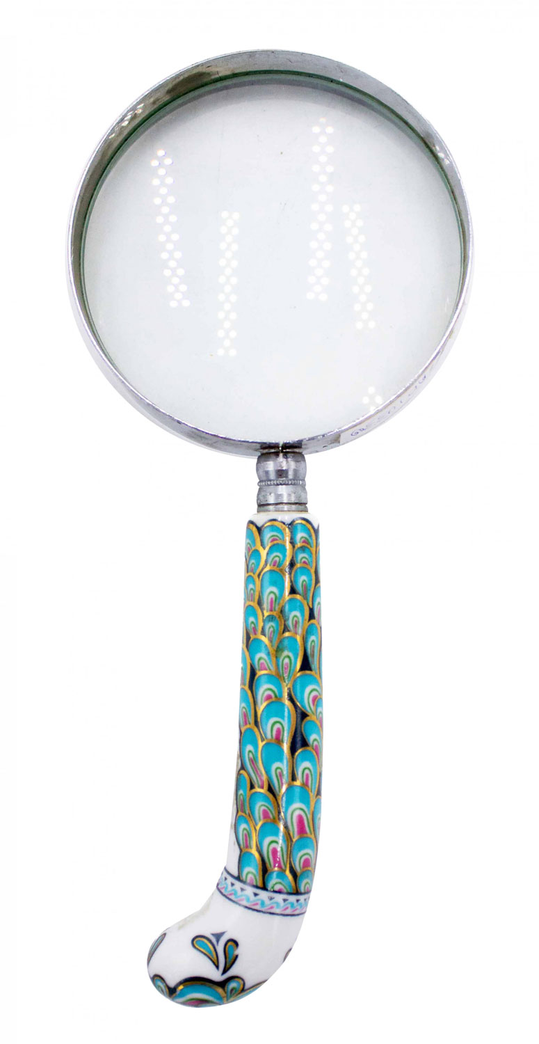 French victorian cloissone magnifying glass 1