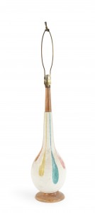 American mid century beige porcelain table lamp 9