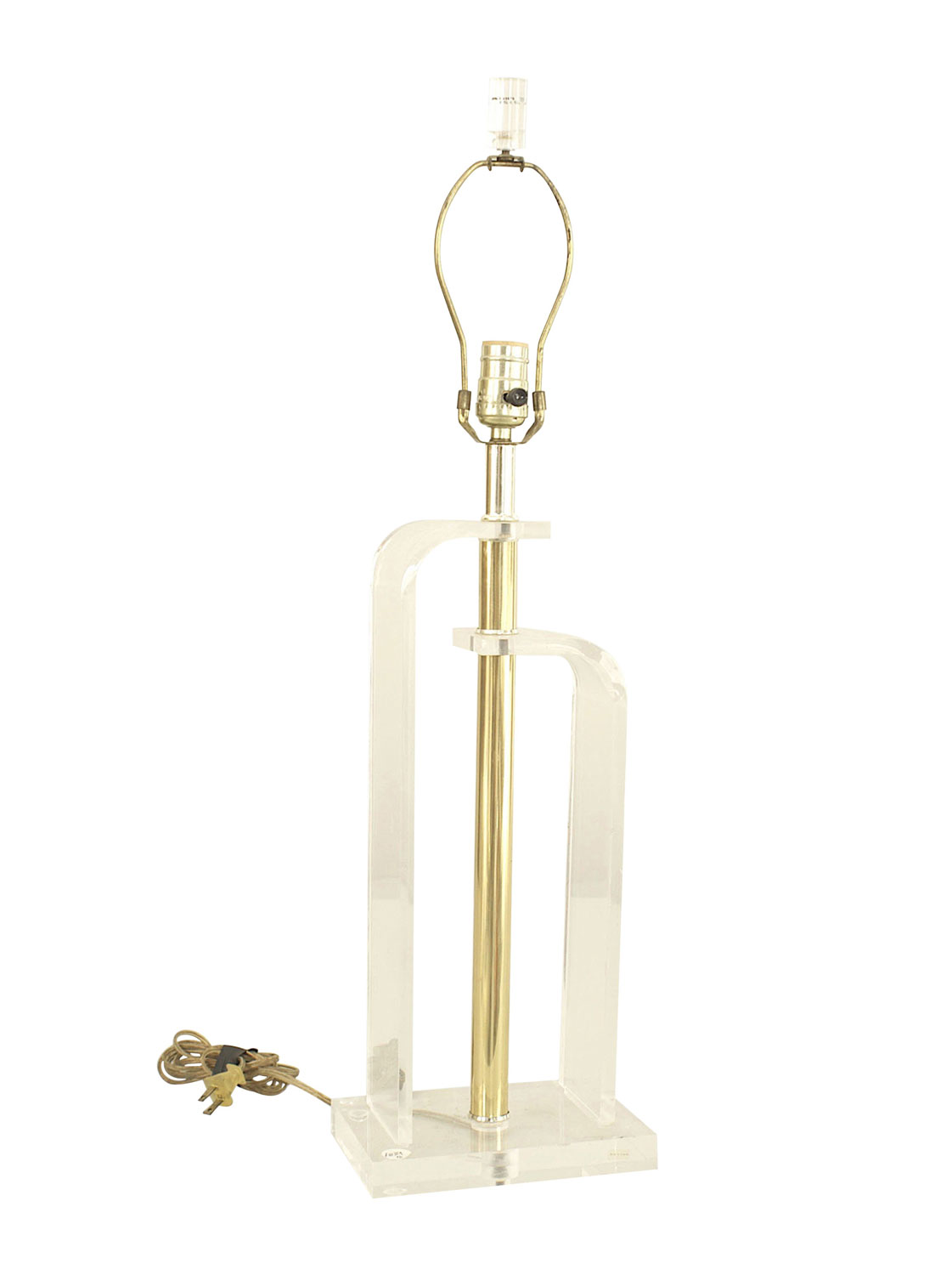 American mid century chrome and lucite table lamp 4