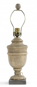 American country white wood table lamp