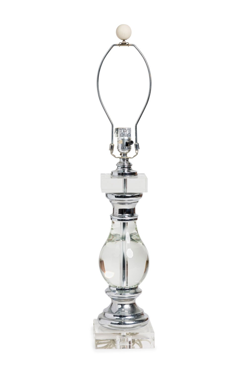 American mid century lucite and chrome table lamp 3