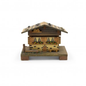 Rustic continental house shaped music box