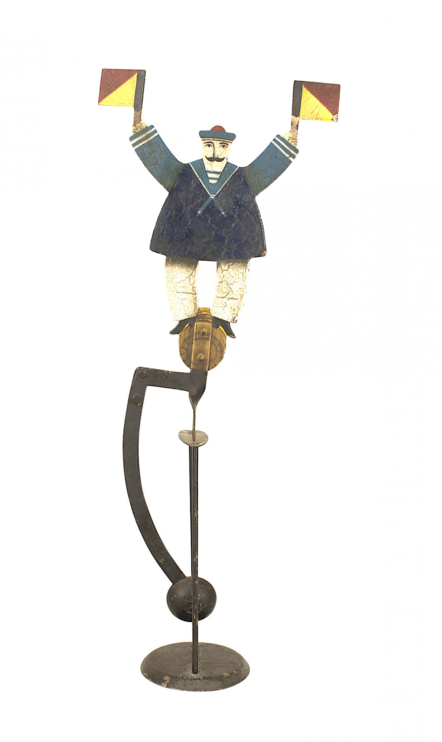 American folk art iron sailor decoration