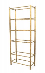 American mid century gold painted etagere