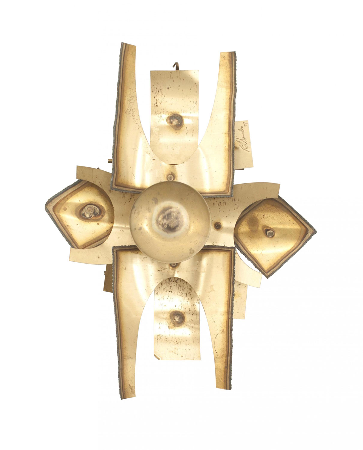 American post war brass wall sculpture