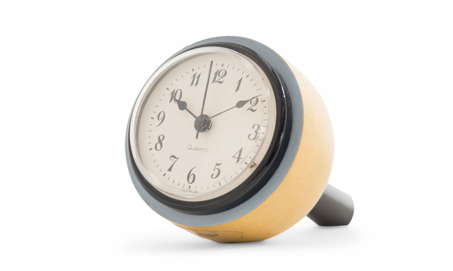 Round yellow wooden clock