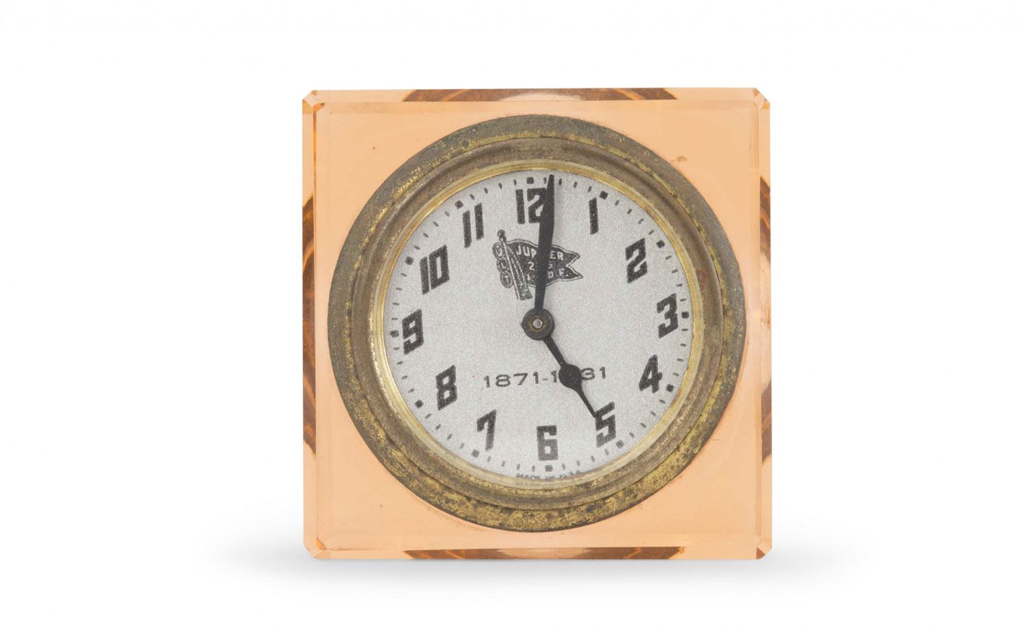 Mid century pink glass clock