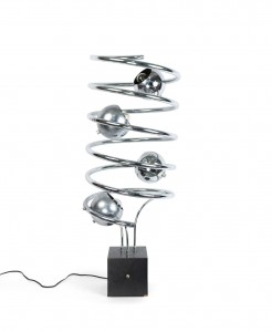 American post war chrome abstract lamp