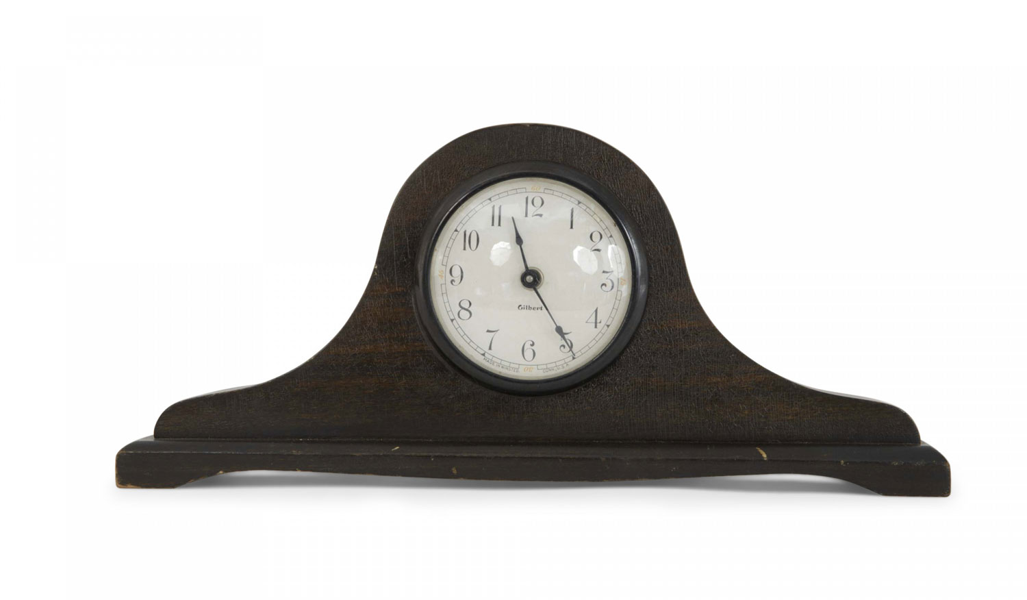 Dark wooden mantel clock