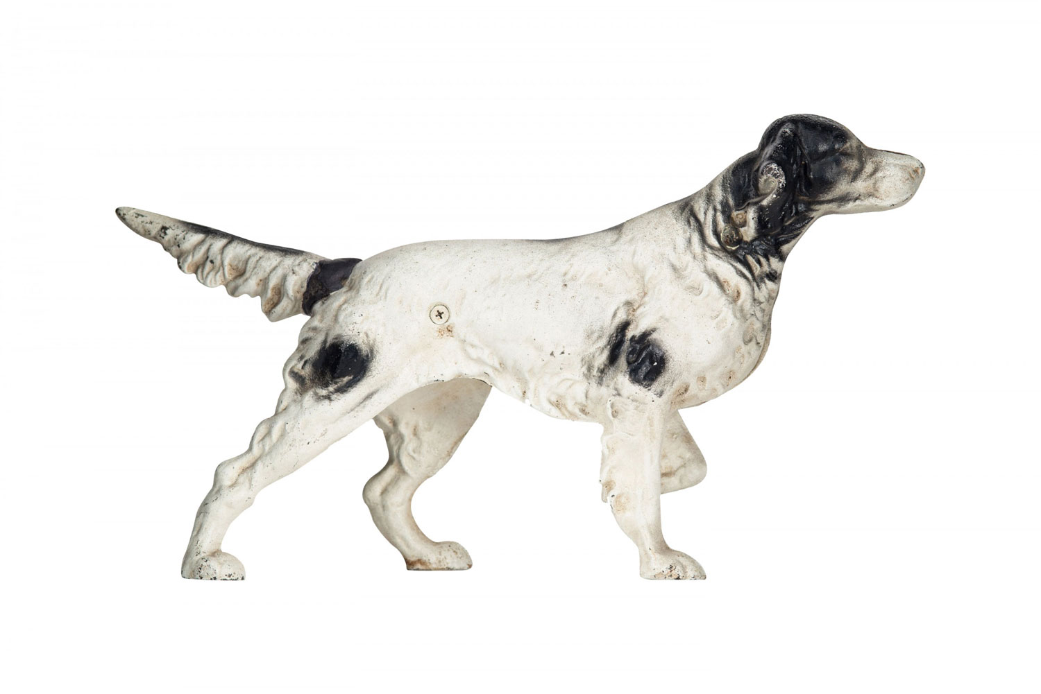 Rustic cast iron dog doorstop