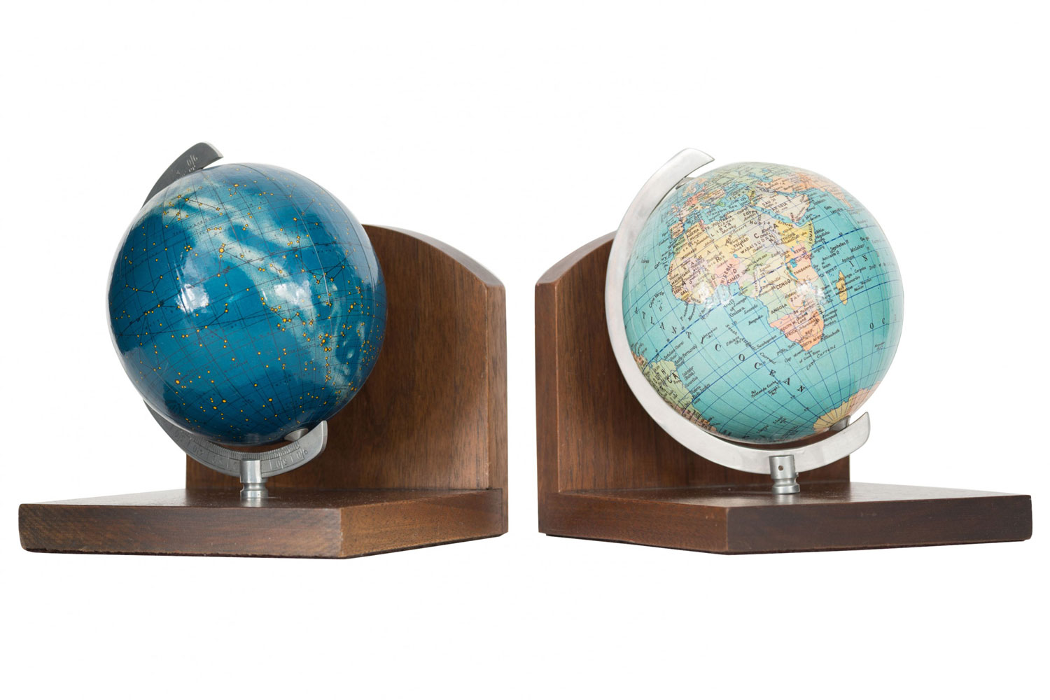 Pair of revolving globe bookends 1
