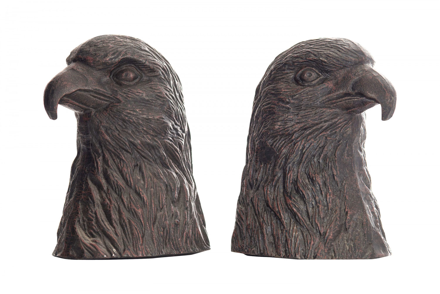 Pair of vintage cast iron eagle head bookends 1