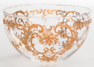 Vintage english victorian gilt glass bowl