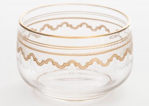 Set of 3 english victorian gilt glass cups