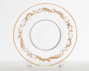 English victorian gilt glass plate 1