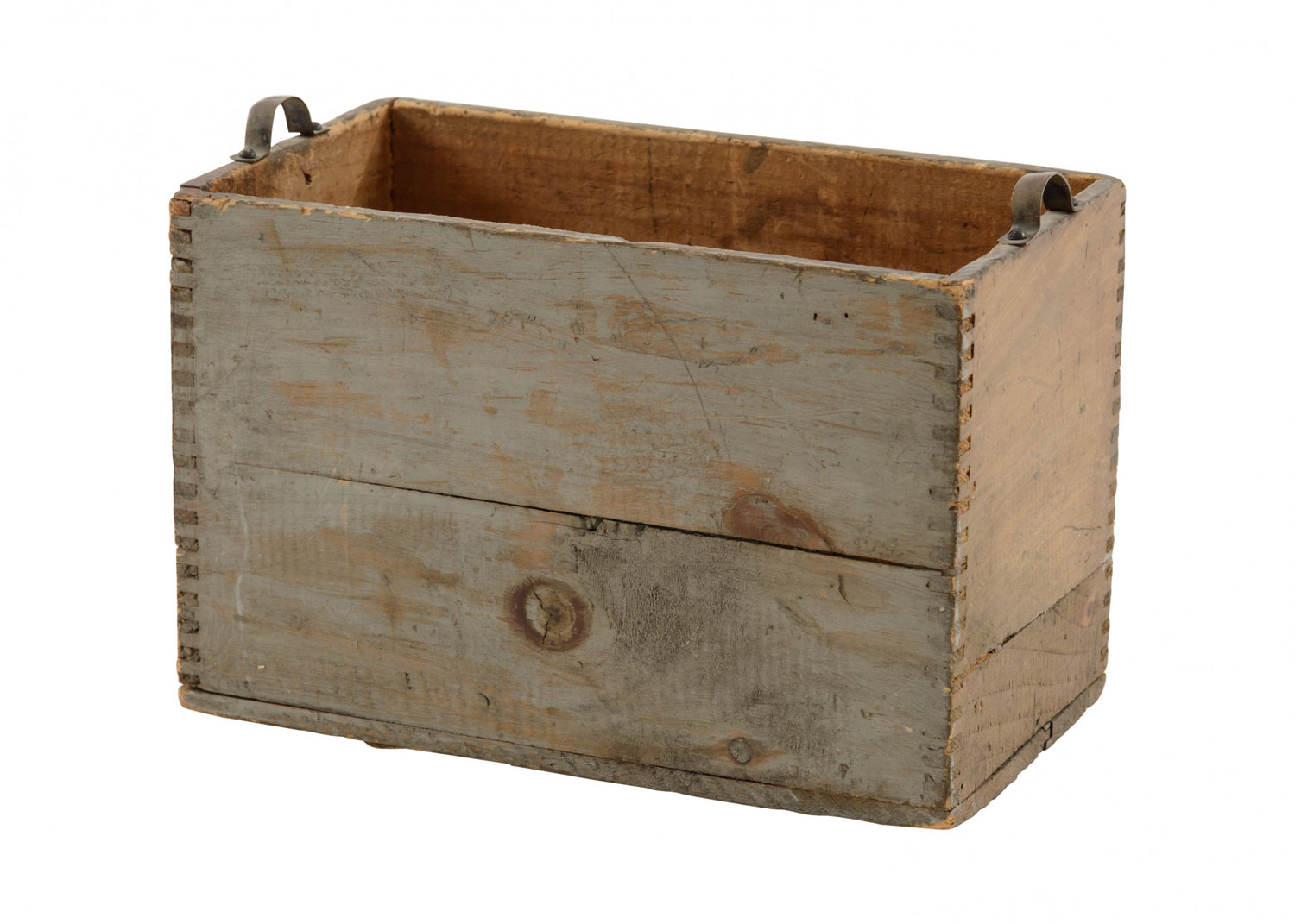 Gray rustic wooden crate