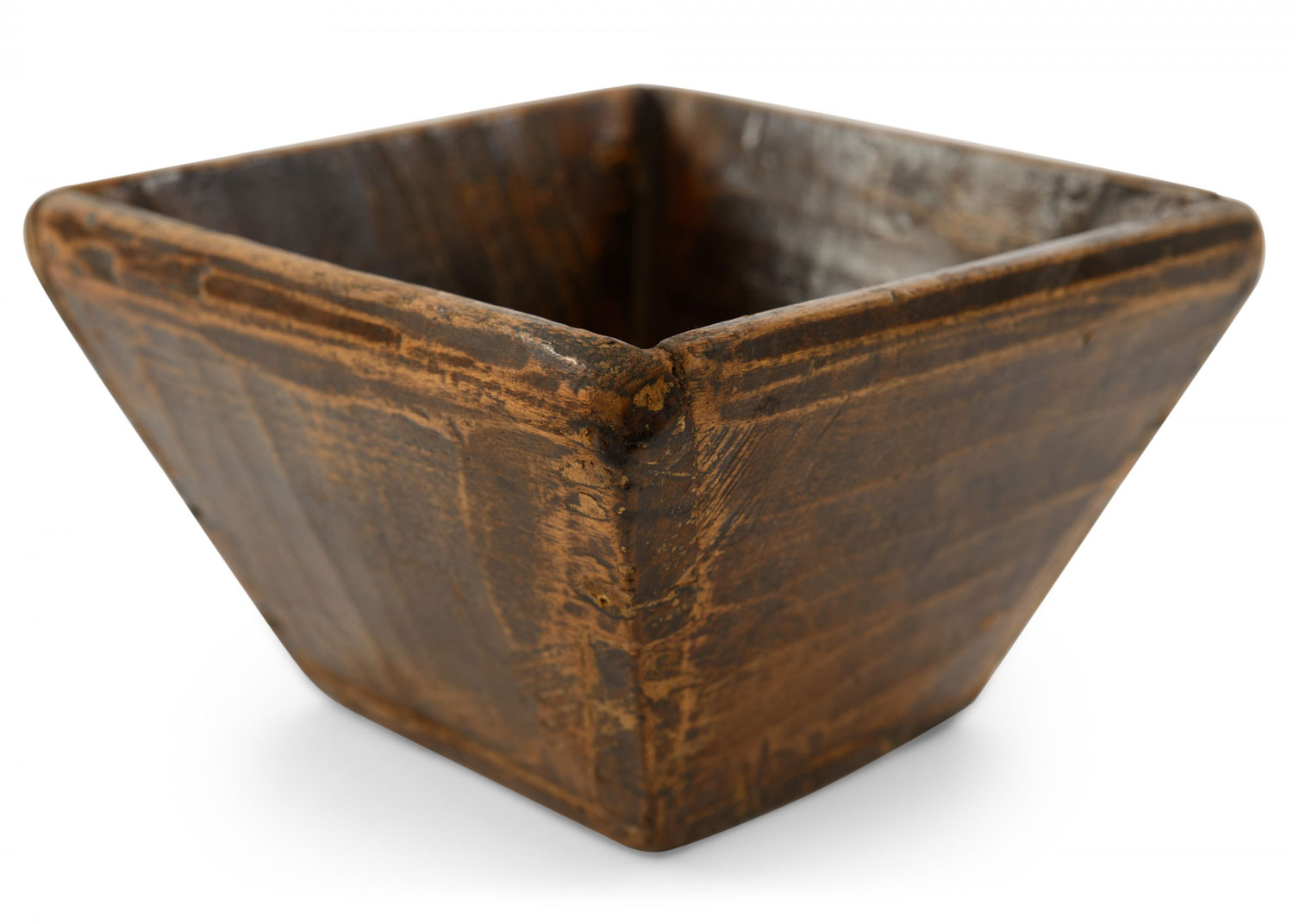 Rustic tapered wooden bowl