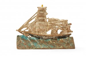 Vintage cast iron ship doorstop