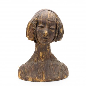 Rustic papier mache female bust