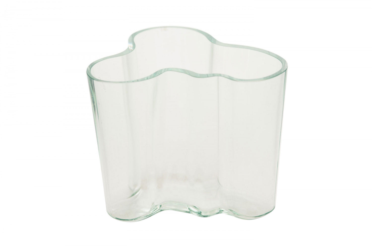 Abstract aalto clear glass vase