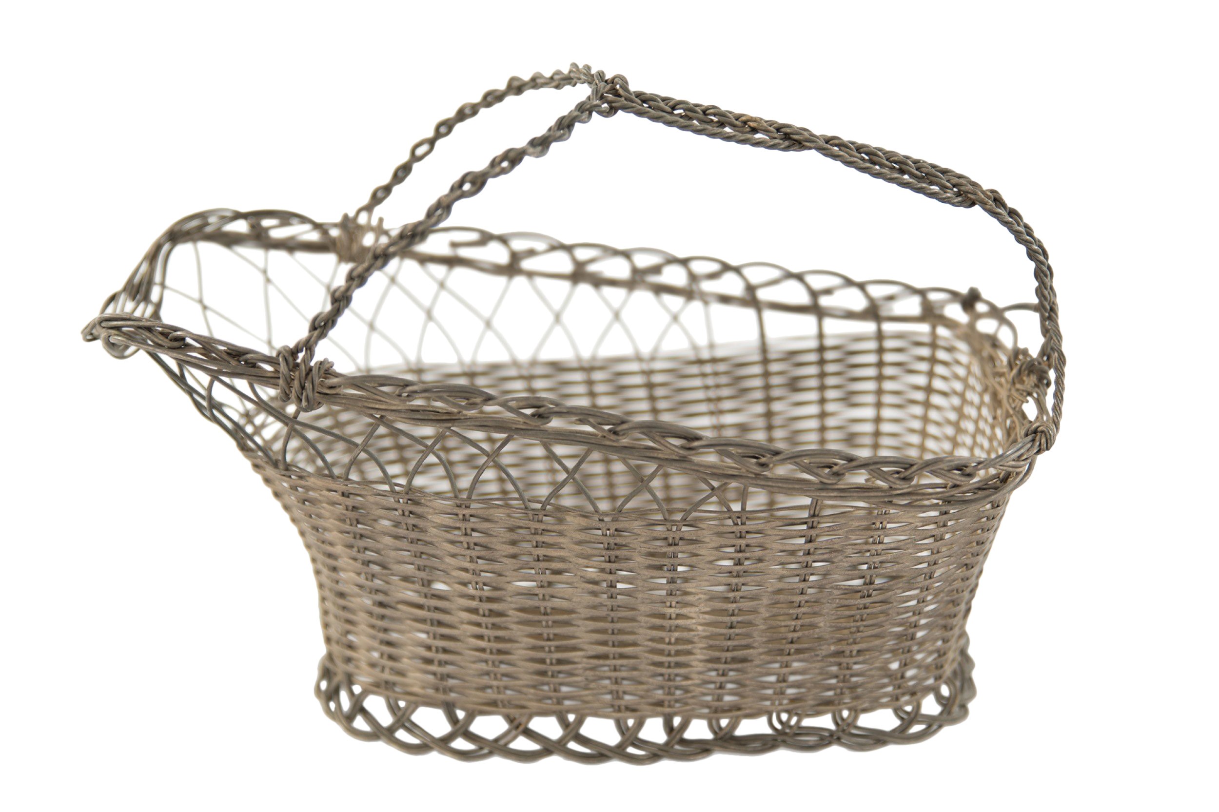 Vintage woven wire basket 1