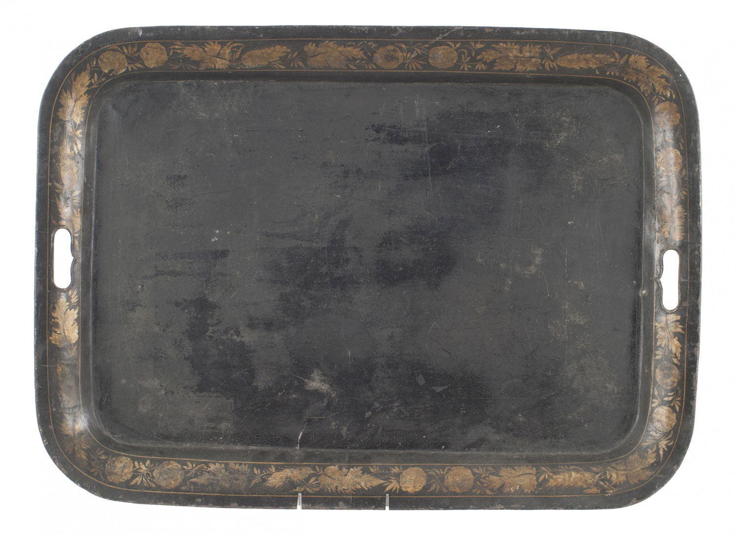 American victorian black tole serving tray
