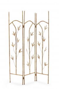 Faux bamboo painted 3 fold screen