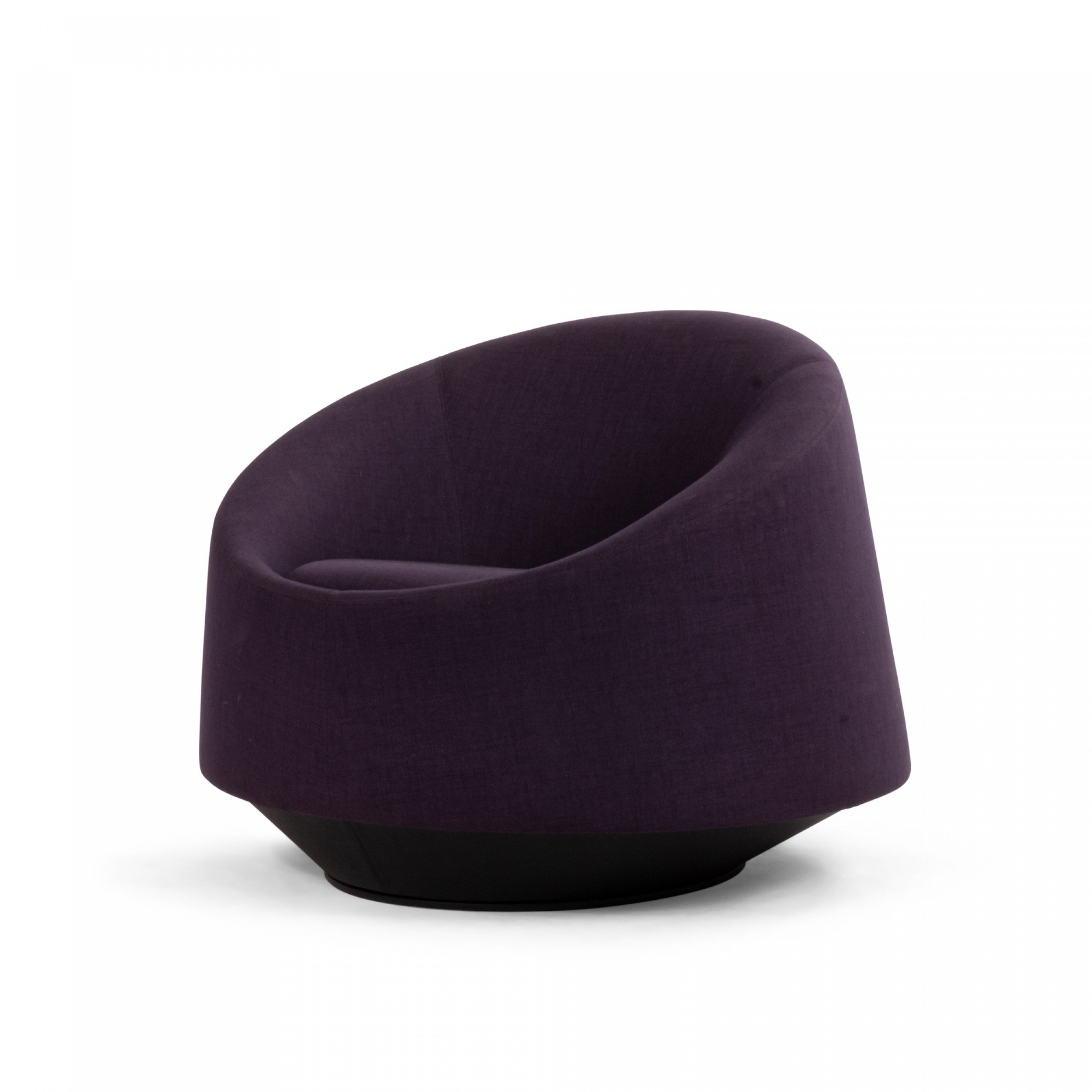 Contemporary swiveling purple arm chair