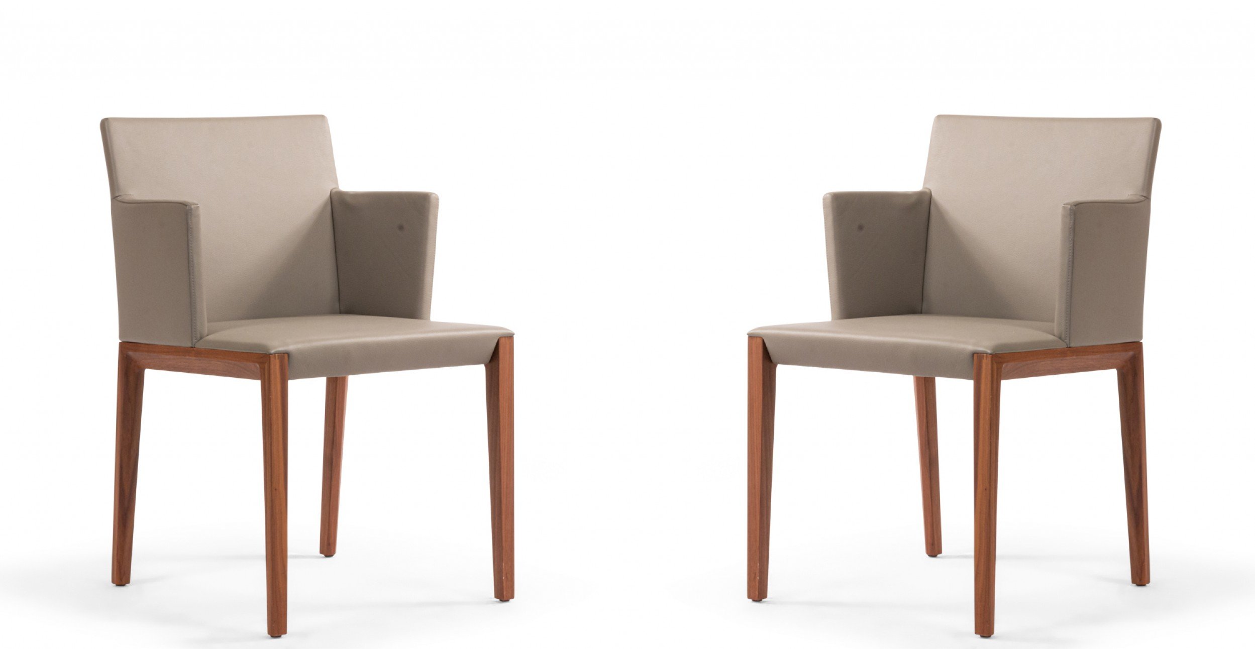 Contemporary gray leather arm chairs