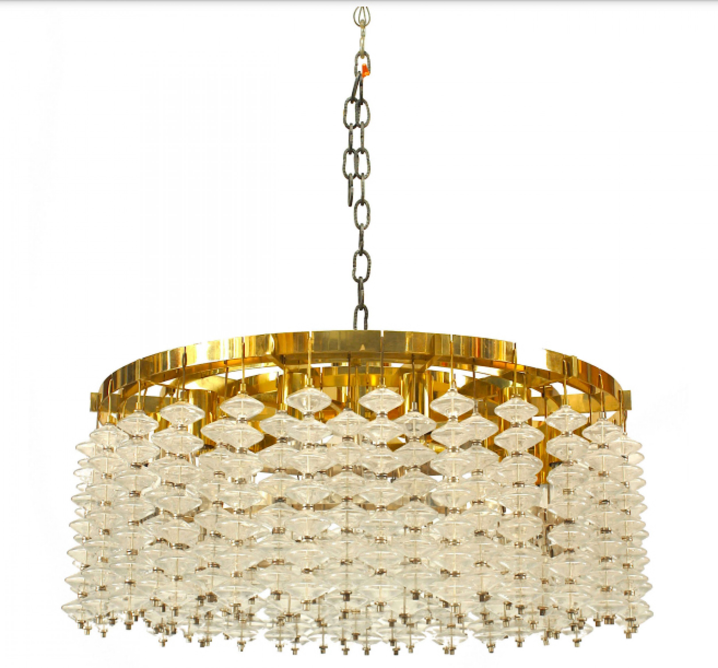 Italian mid century bubble glass and brass chandeliers 5 mto