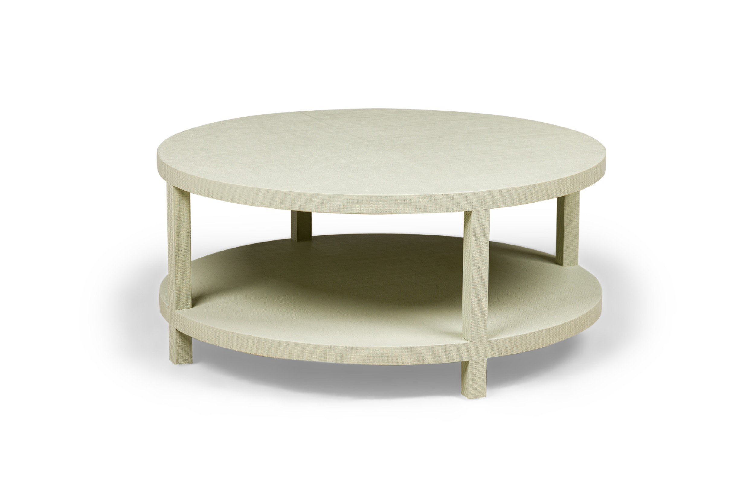 Asian contemporary style sage wrapped raffia round coffee table  mto