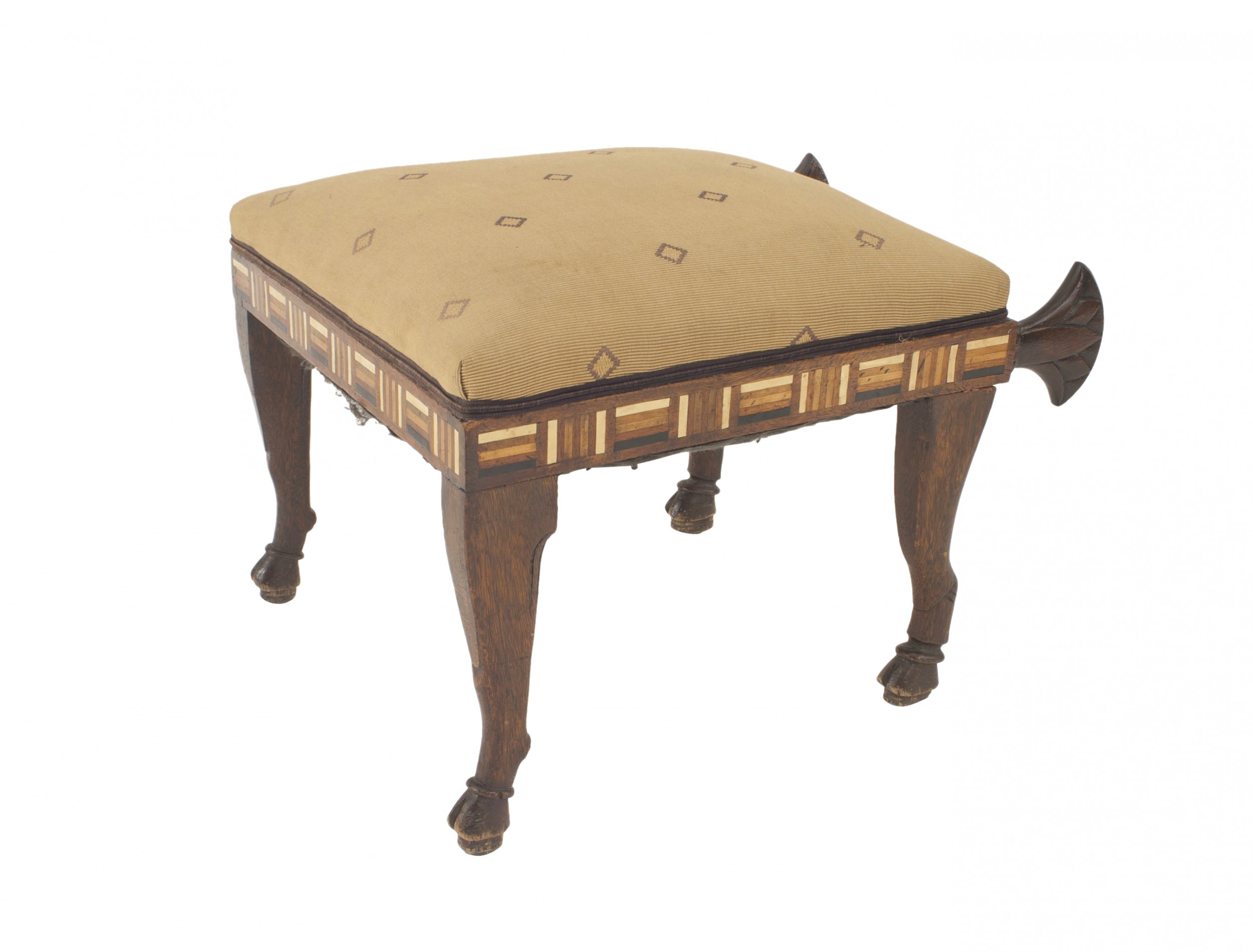 Middle eastern egyptian mahogany bench 1