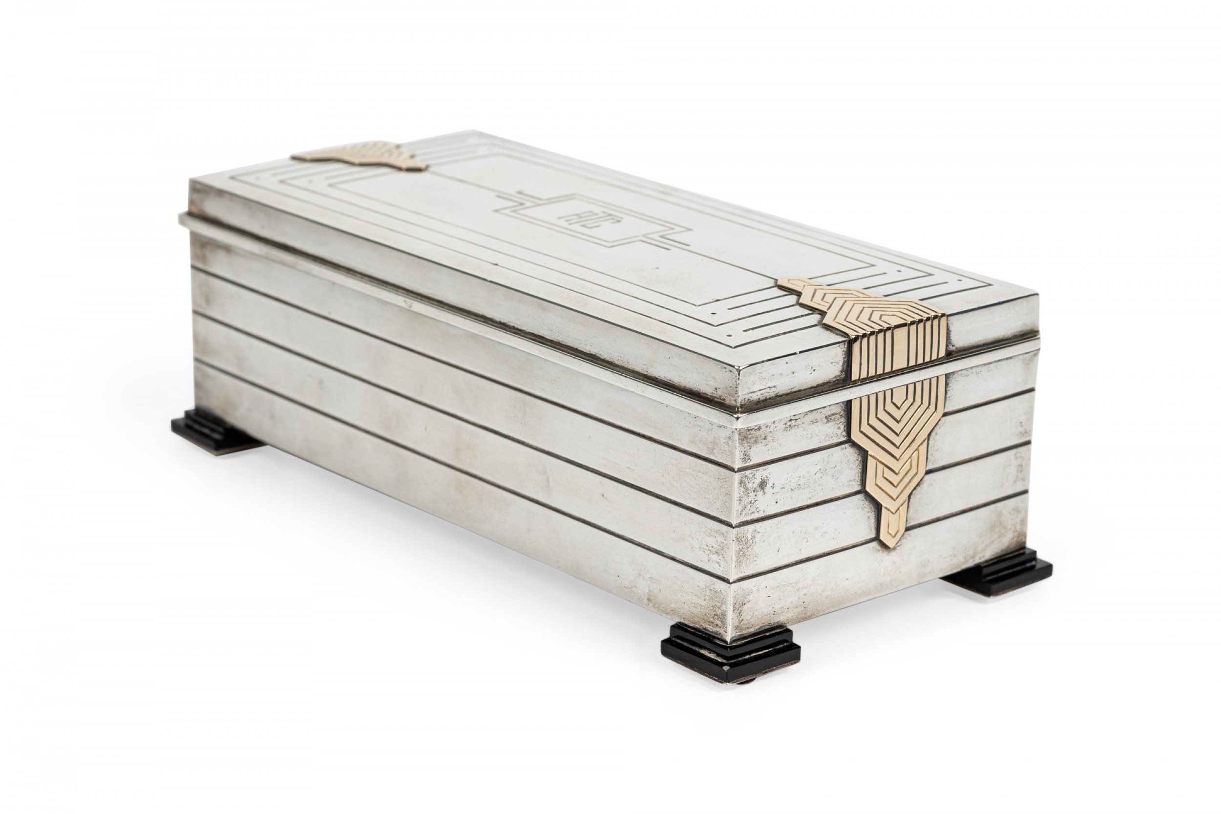 English art deco silver box 1