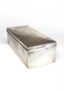 English mid century silver cigarette box 1