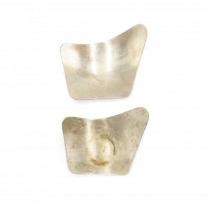 Mid century abstract silver ashtray 1