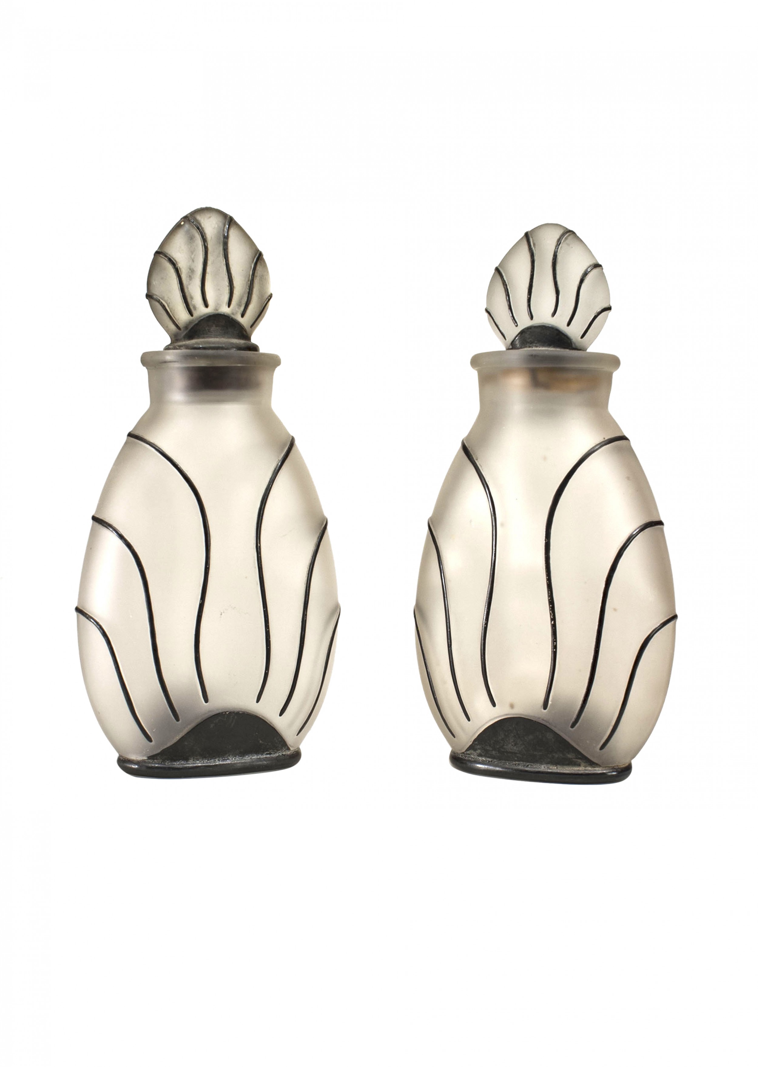 American art deco frosted glass perfume bottles 1
