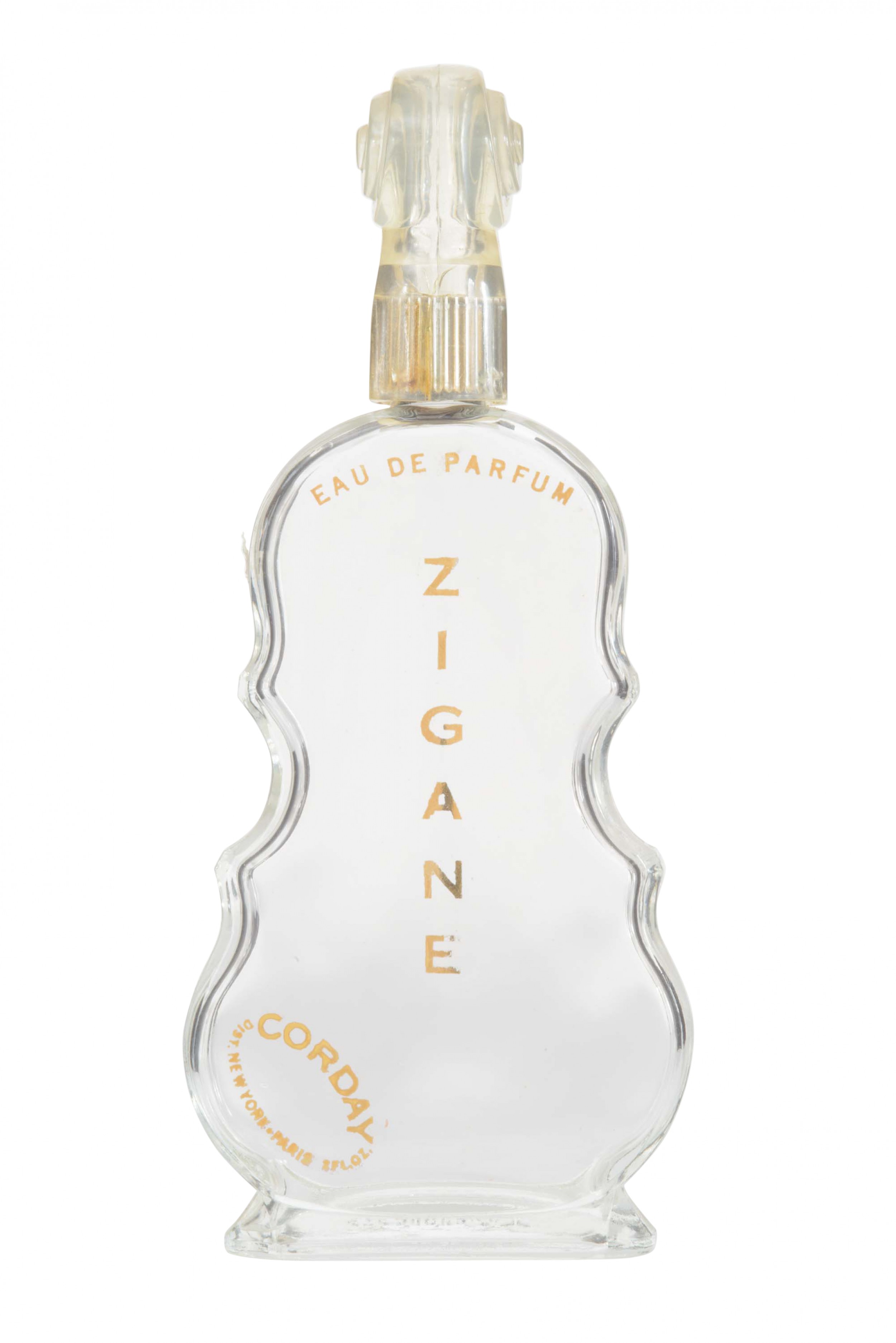 French art deco violin shaped perfume bottle