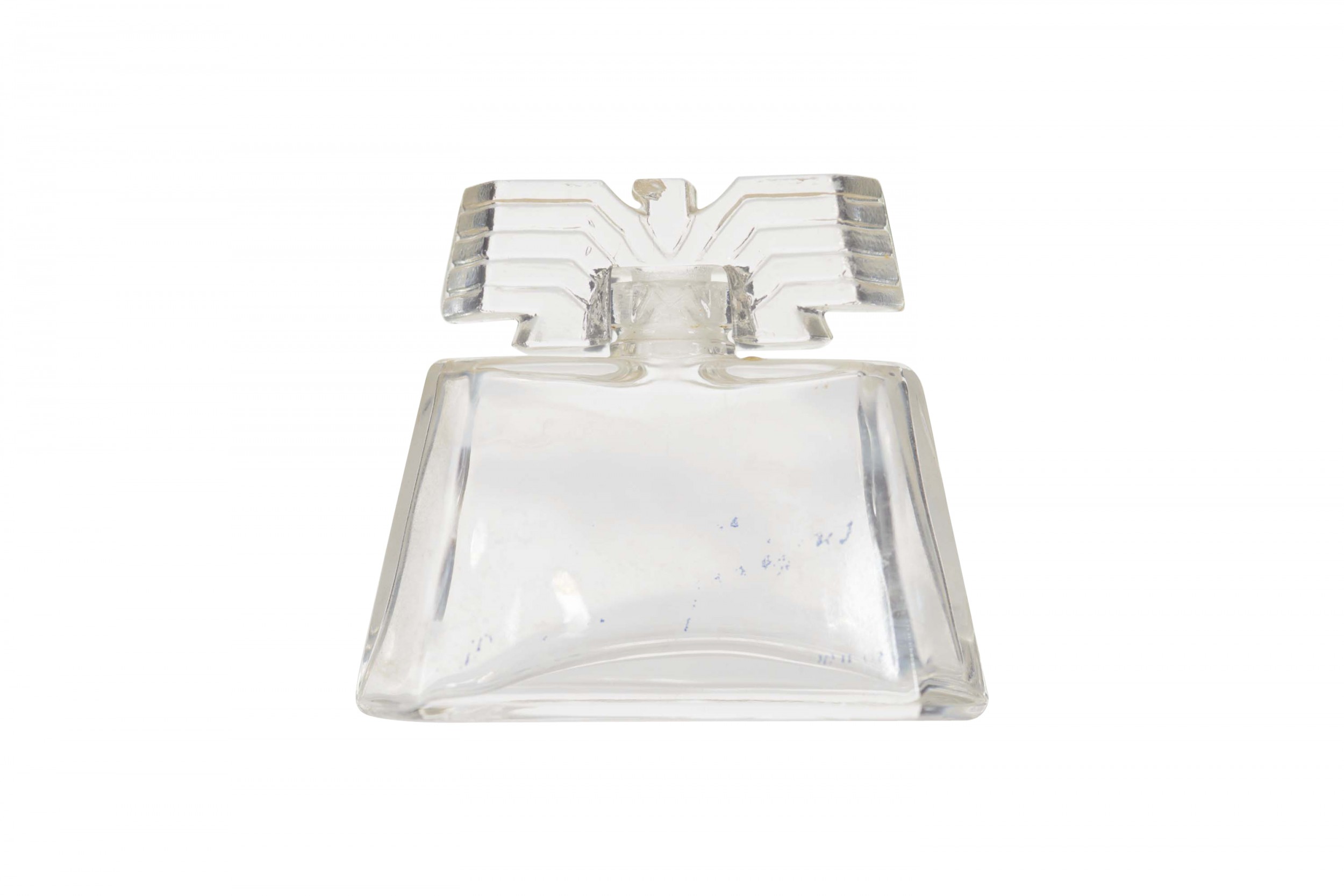 French art deco trapezoidal glass perfume bottle